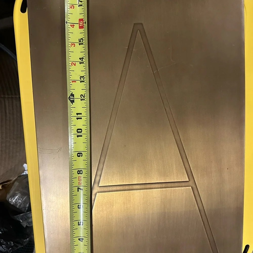Copper initial A monogram sign